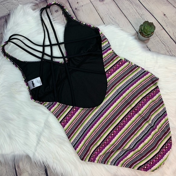 NWOT Mossimo Strappy Floral One Piece Swim - Picture 8 of 11